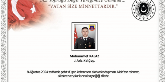 MSB’den şehit Jandarma Astsubay Kalaz için başsağlığı mesajı